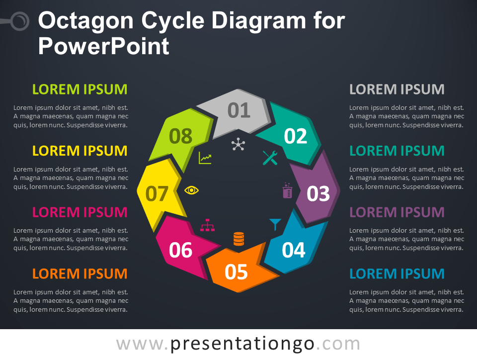八角PowerPoint的循环图