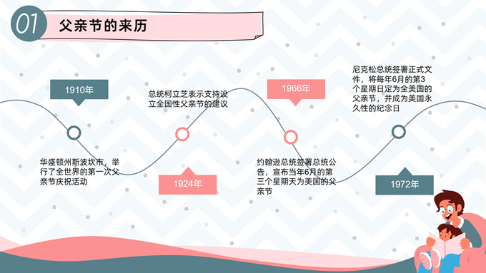 父亲节主题班会PPT模板
