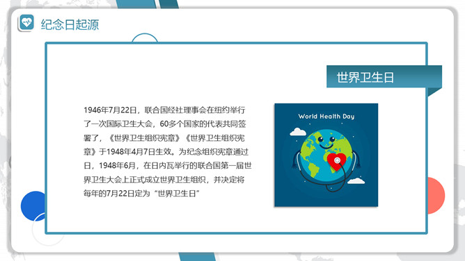 世界卫生日介绍PPT模板