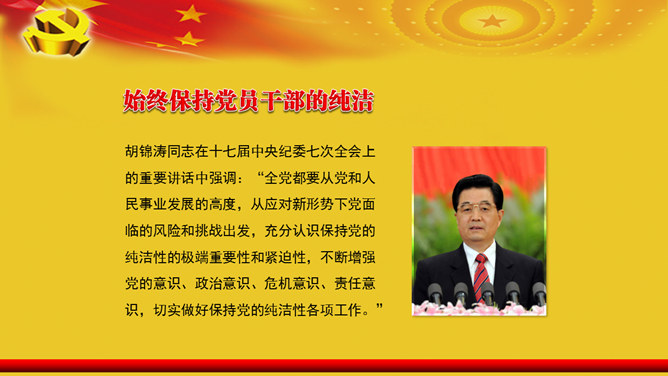 保持党的纯洁性 PPT 范文