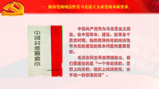 保持党的纯洁性 PPT 范文