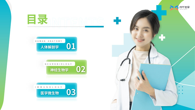 大学医学专业教学课件PPT模板