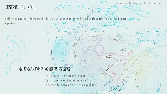 冰蓝抽象艺术PPT模板