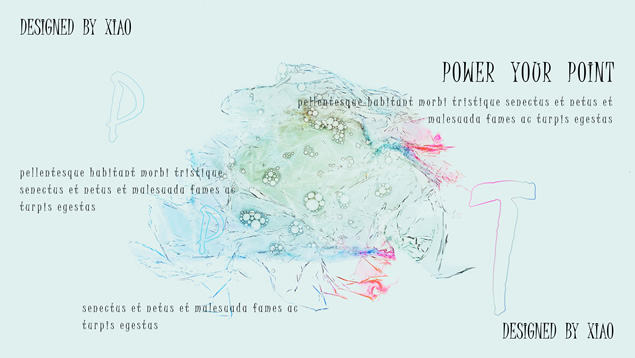 冰蓝抽象艺术PPT模板