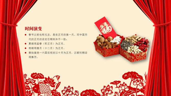 喜庆红幕春节PPT模板