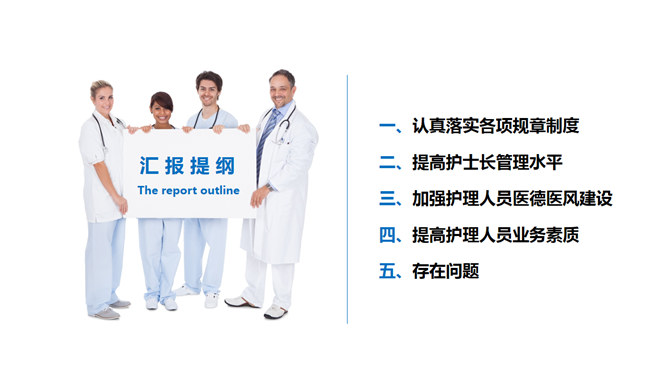 医院医护工作汇报PPT模板