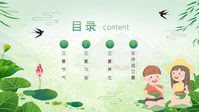 孩子立夏节气介绍PPT模板