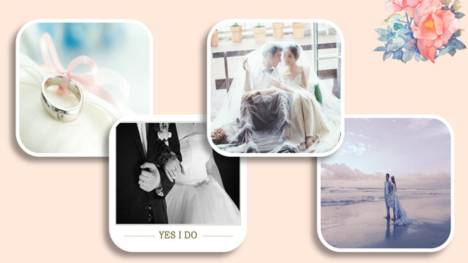 浪漫婚礼动态相册PPT模板