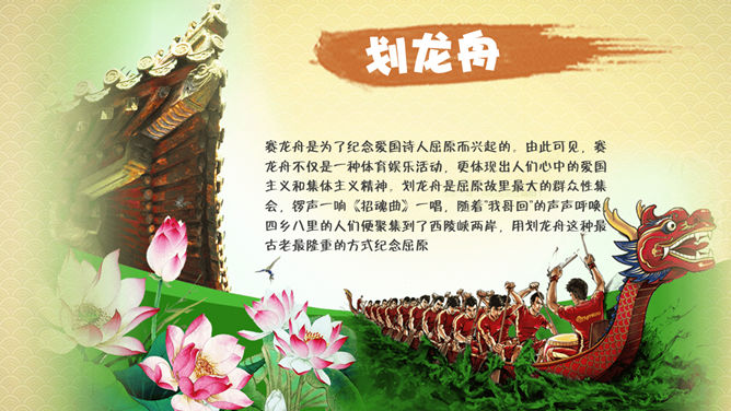 端午节传统习俗介绍PPT模板