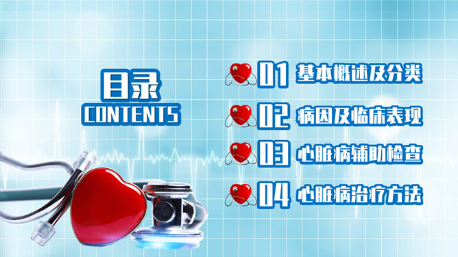 心脏病治疗与护理PPT模板