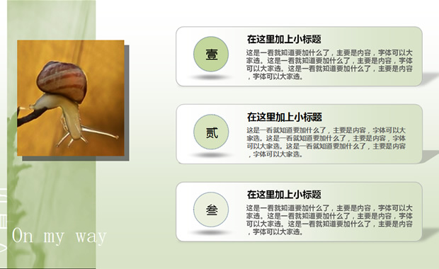 飞奔的蜗牛――蜗牛PPT模板