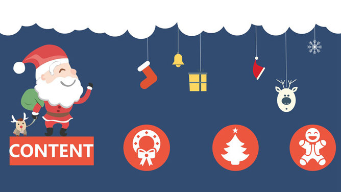 简约扁平风圣诞主题PPT模板