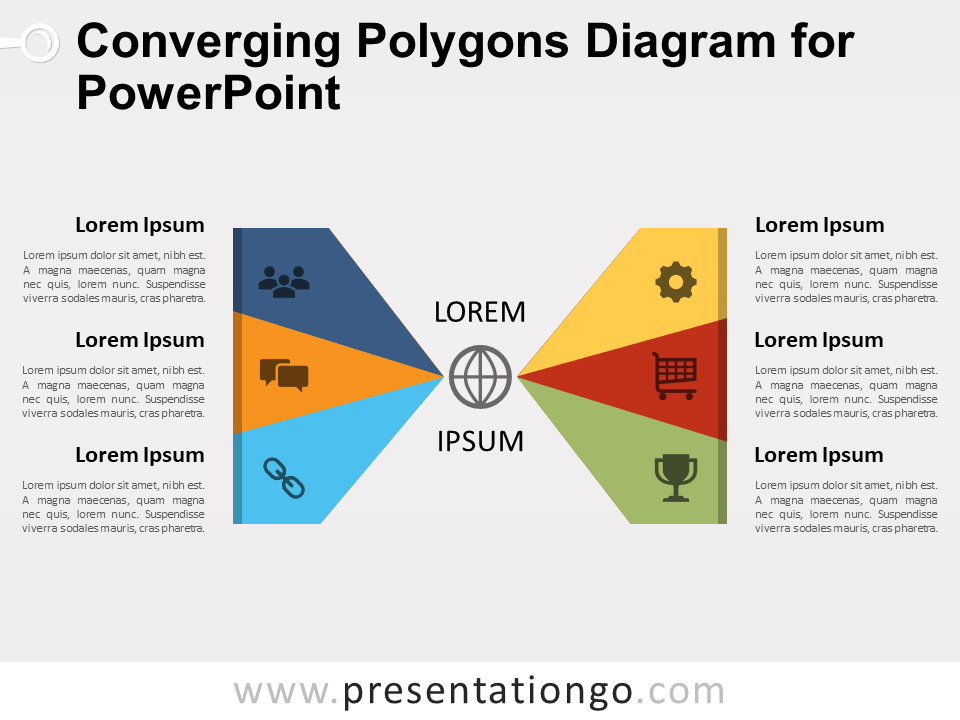 收敛PowerPoint的多边形图