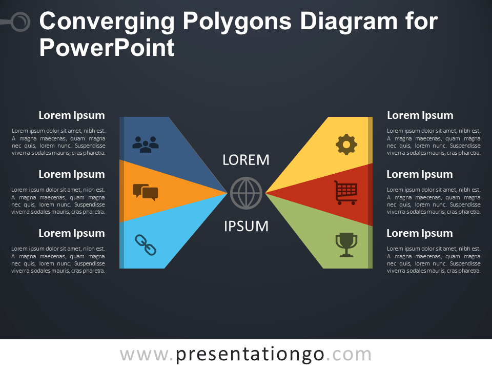 收敛PowerPoint的多边形图