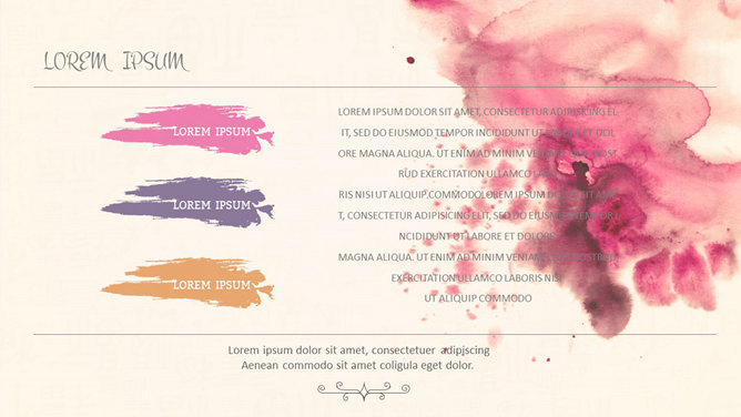 艺术水彩婚礼主题PPT模板