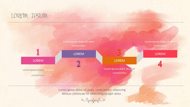 艺术水彩婚礼主题PPT模板