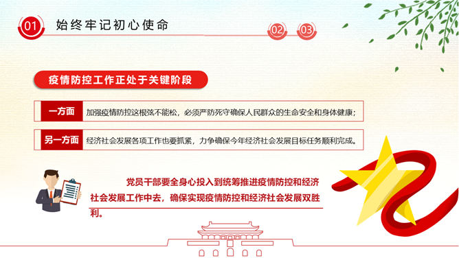 疫情防控专题党课PPT模板