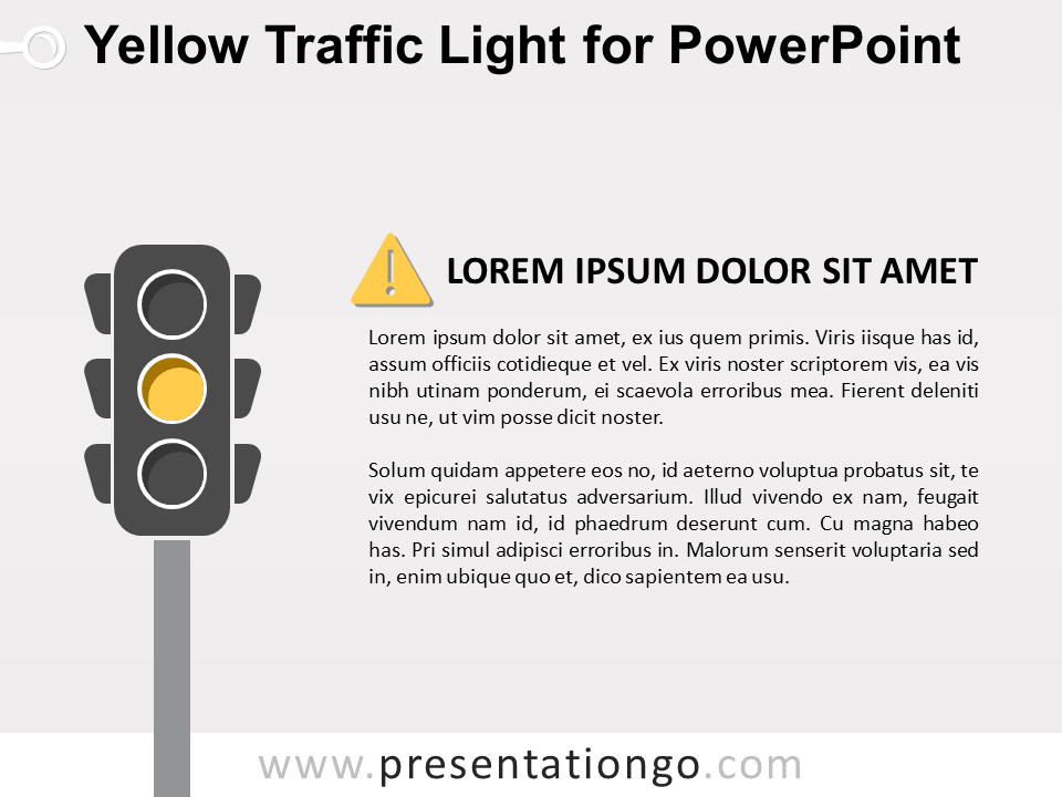 黄色信号交通灯PowerPoint