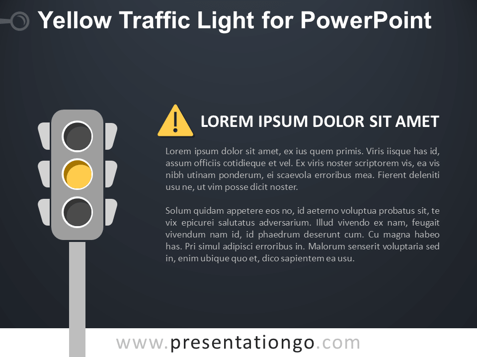 黄色信号交通灯PowerPoint