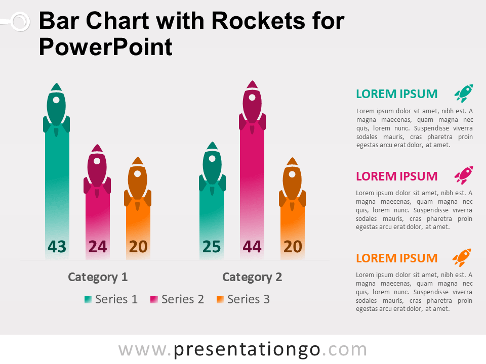 条形图PowerPoint的火箭