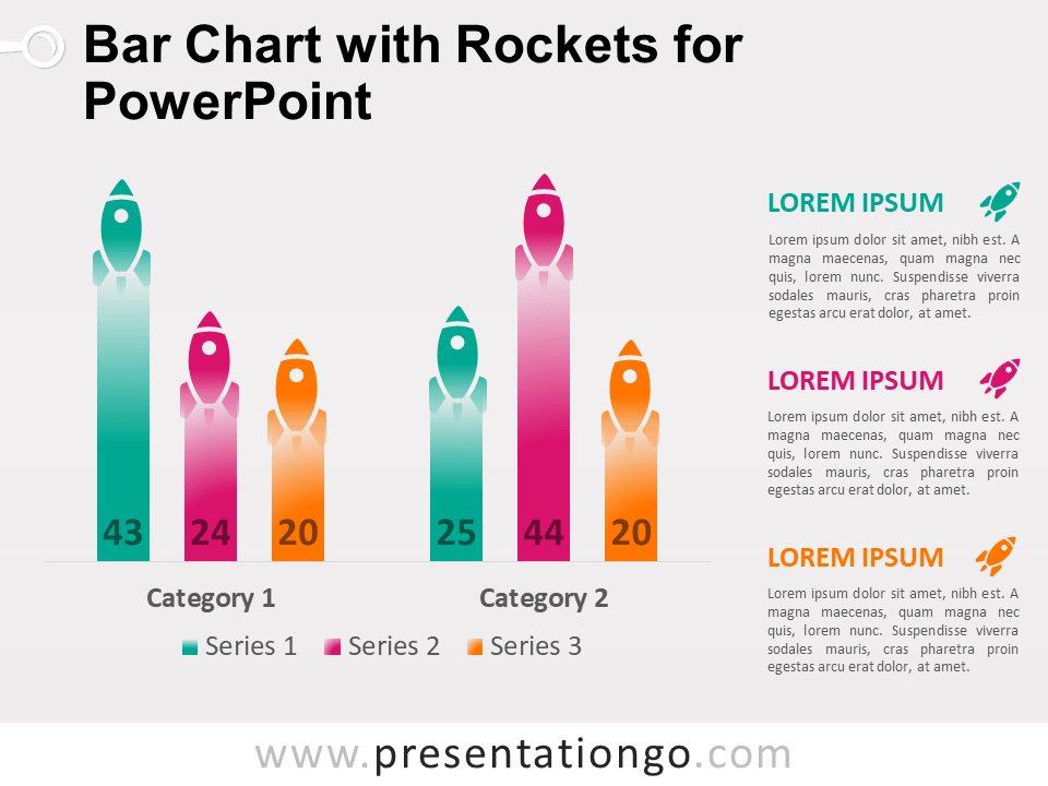 条形图PowerPoint的火箭