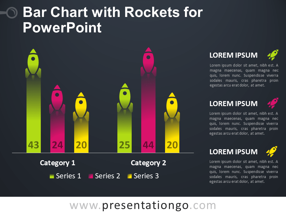 条形图PowerPoint的火箭