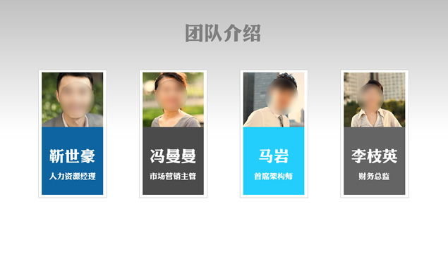 适合团队人物介绍商务PPT模板