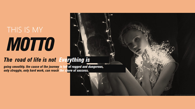 欧美文艺风个人简历PPT模板