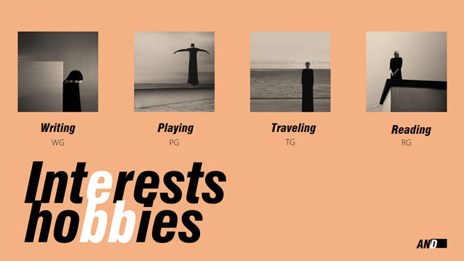 欧美文艺风个人简历PPT模板