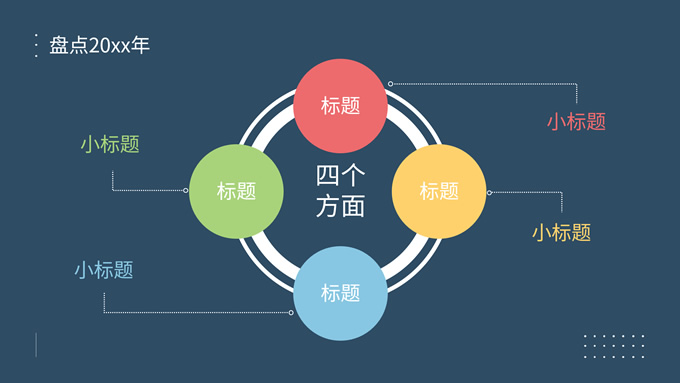 多色系年度复盘报告PPT模板