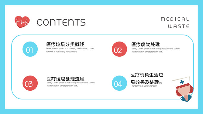 医疗垃圾分类处理 PPT 模板