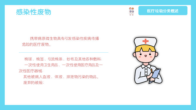 医疗垃圾分类处理 PPT 模板