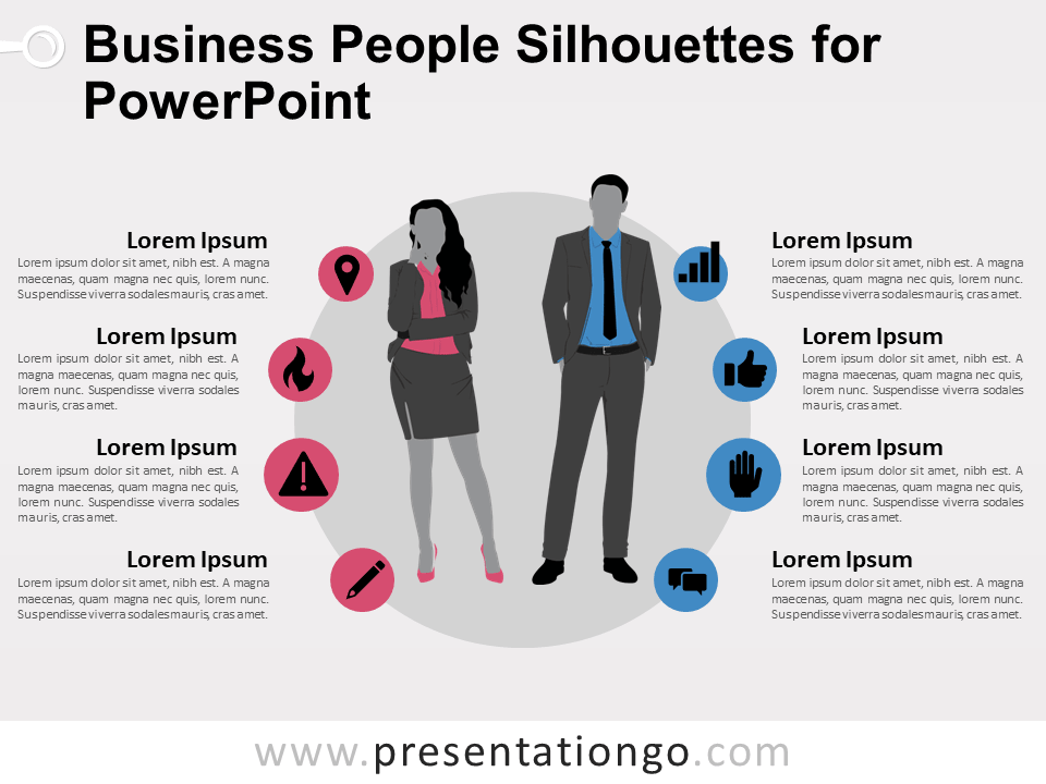 业务人员PowerPoint的剪影