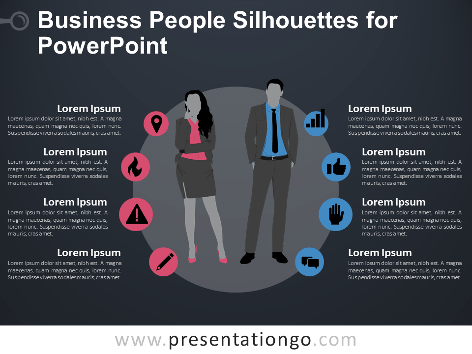 业务人员PowerPoint的剪影
