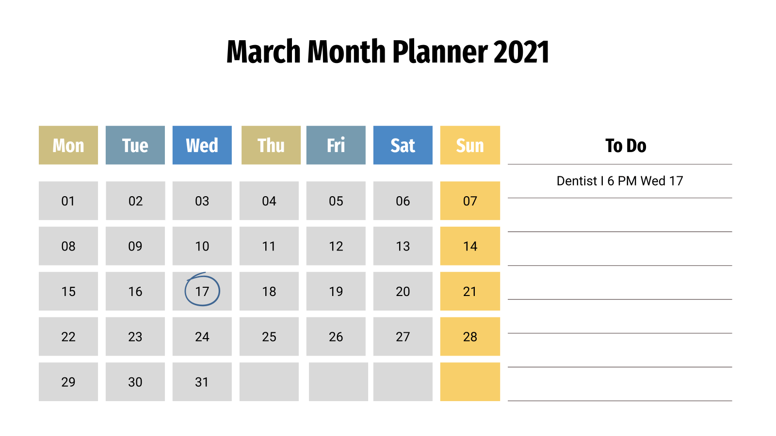 2021年3月Planner PPT主题