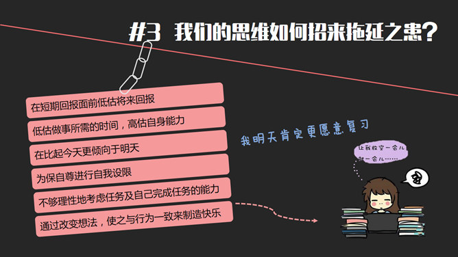 战胜拖延症读书笔记PPT作品