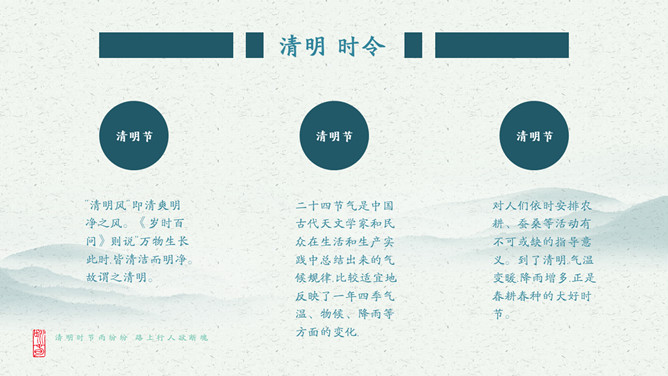 柳树燕子清明节介绍PPT模板
