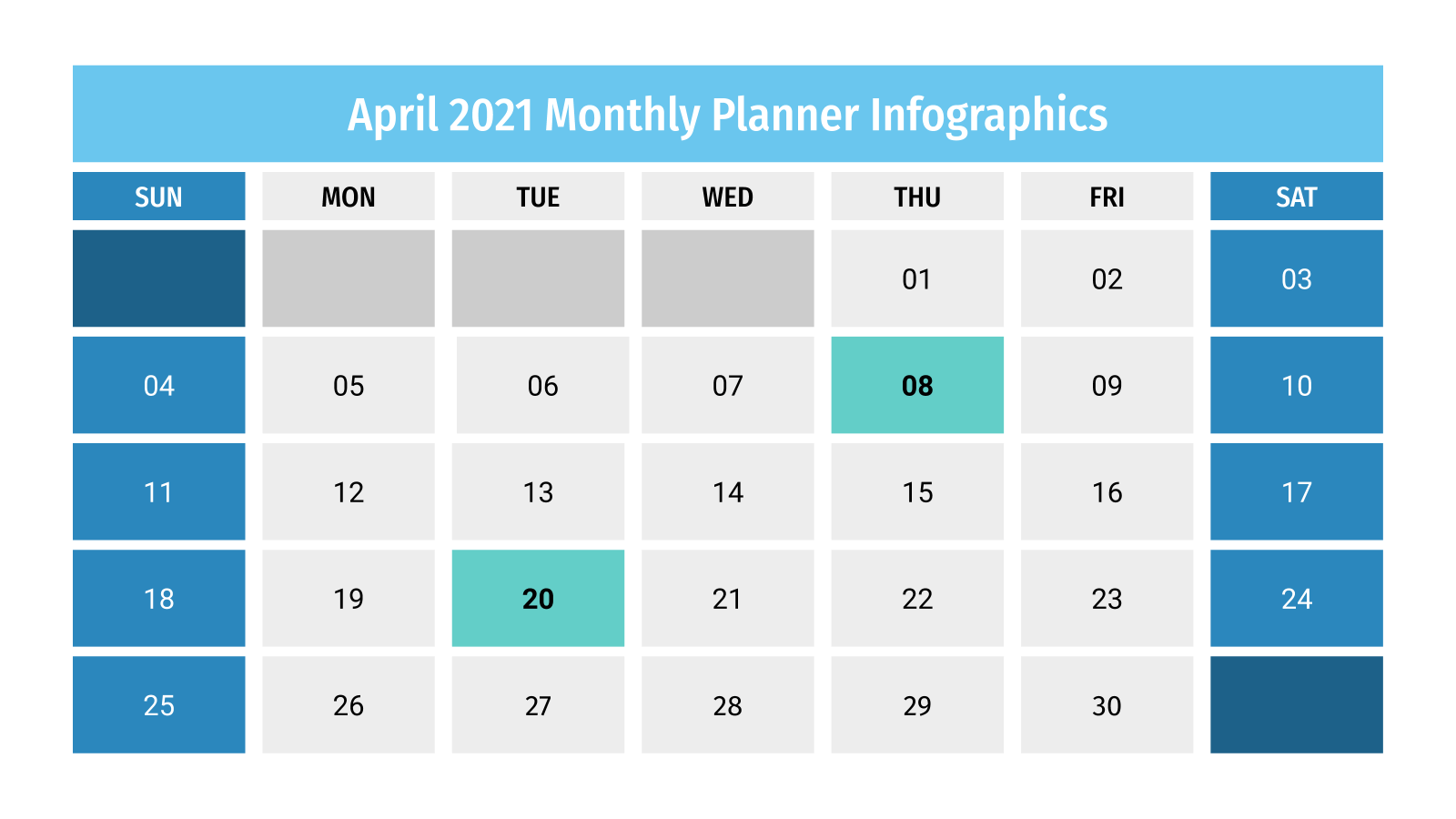 2021年4月PowerPoint的Planner信息图形