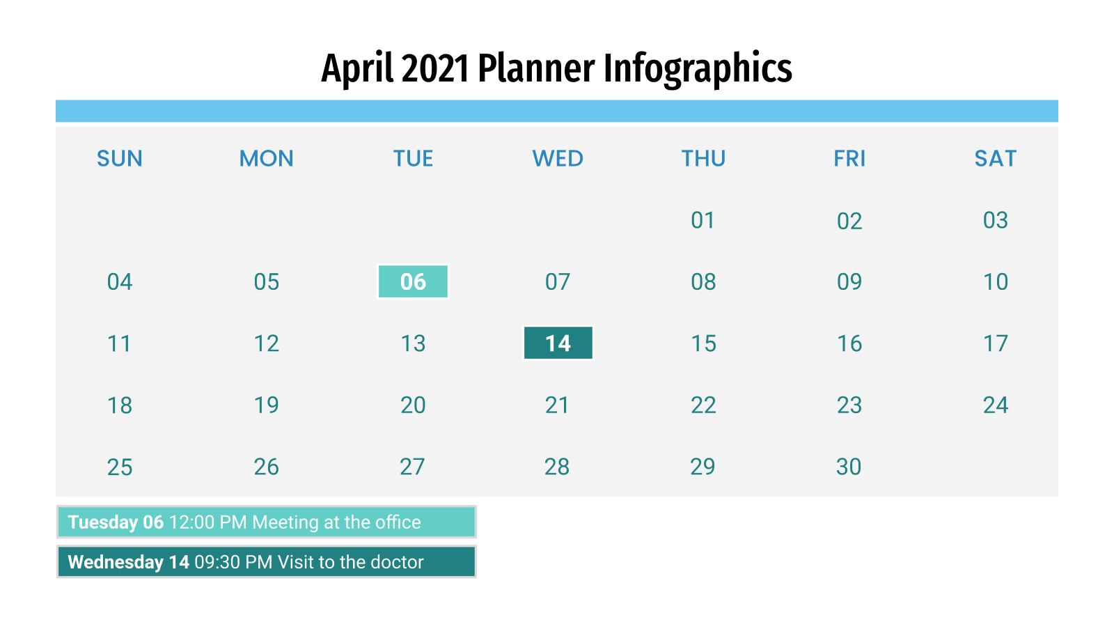 2021年4月PowerPoint的Planner信息图形