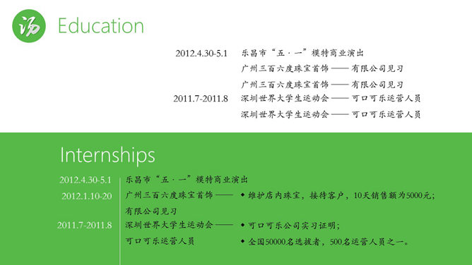 精美动态个人简历PPT模板