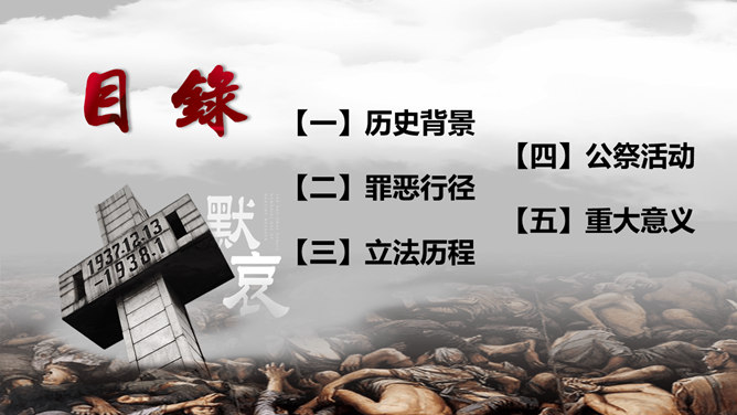 南京大屠杀国家公祭日PPT模板