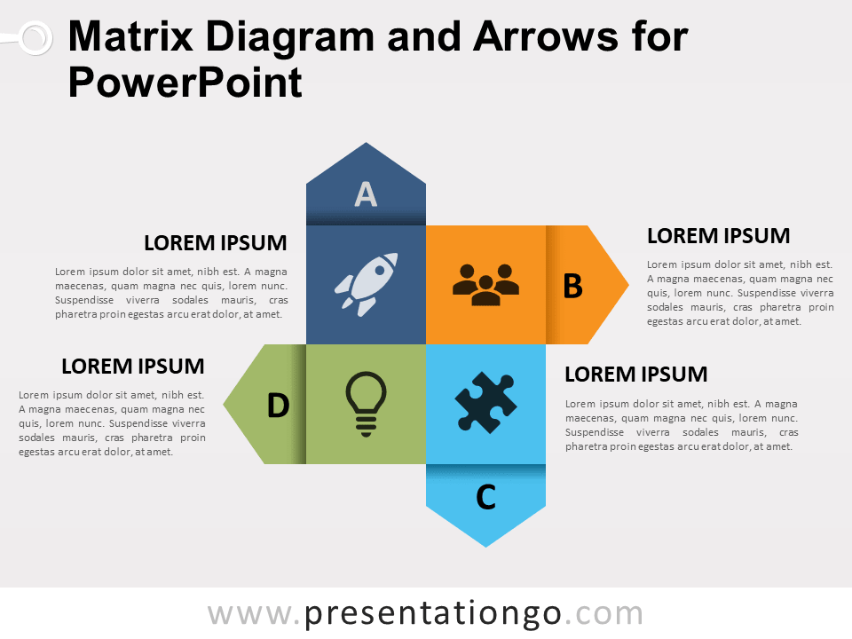 矩阵图对PowerPoint和箭头
