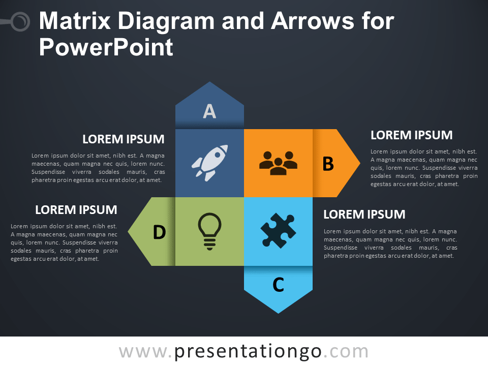 矩阵图对PowerPoint和箭头
