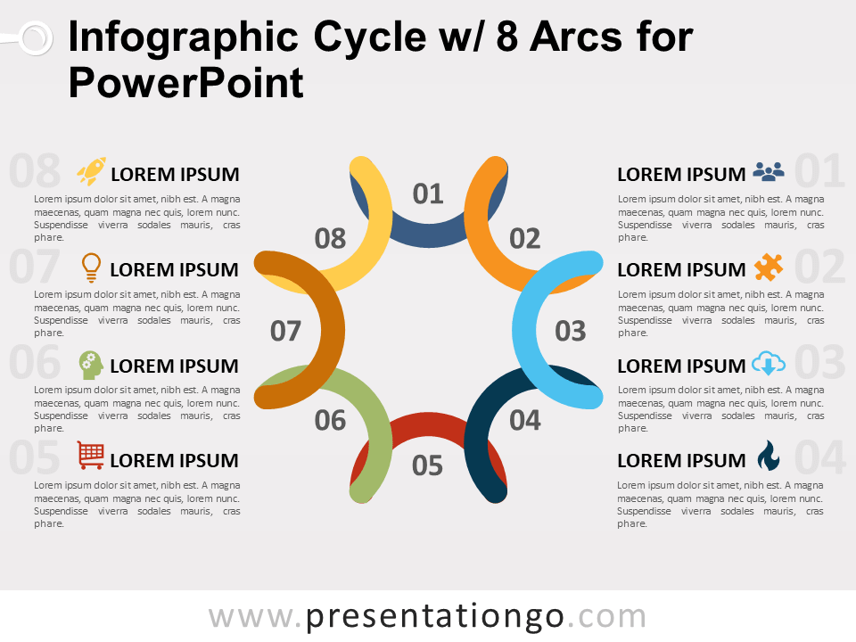 信息图表周期8弧PowerPoint