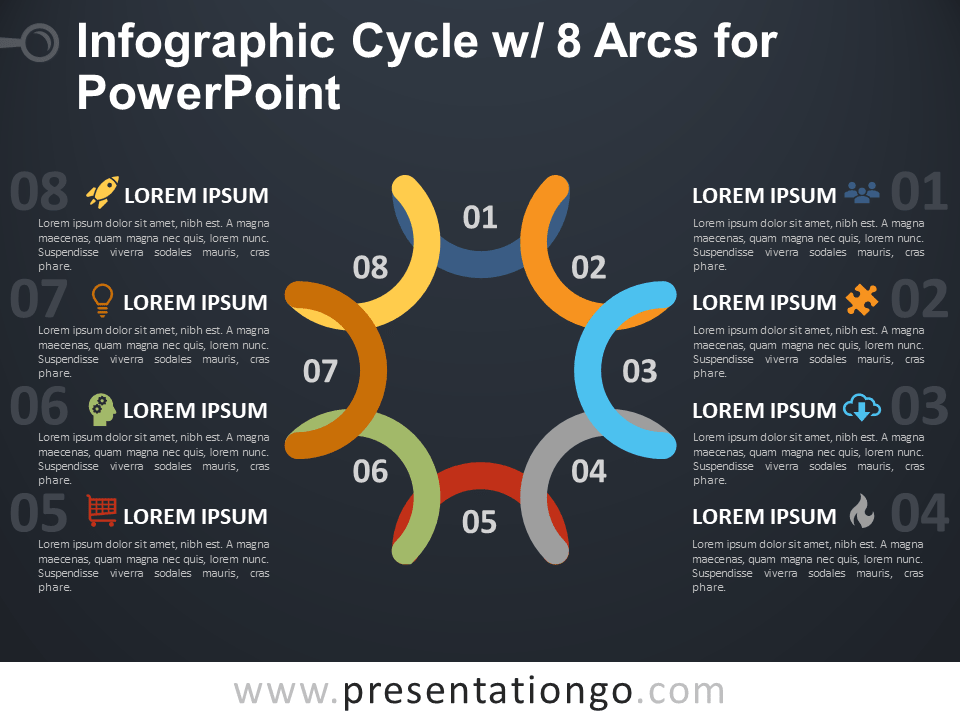 信息图表周期8弧PowerPoint