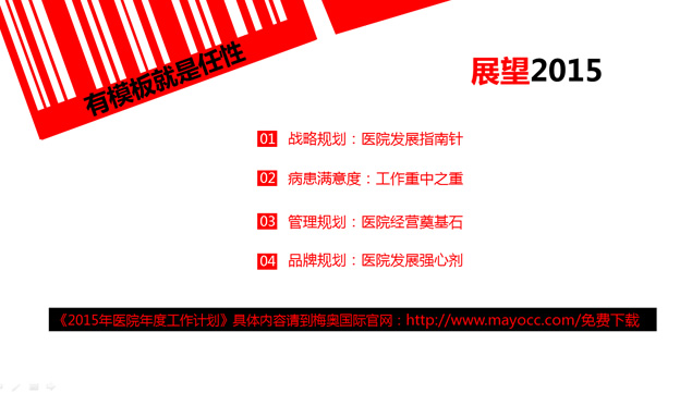 2015年医院年度工作计划PPT模板