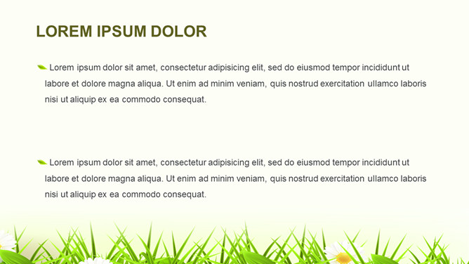 清新卡通风格大树草地PPT模板