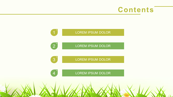 清新卡通风格大树草地PPT模板