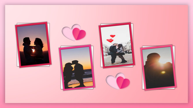 心心相印情人节PPT模板