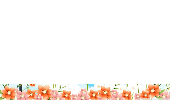 唯美蓝天白云花朵PPT背景